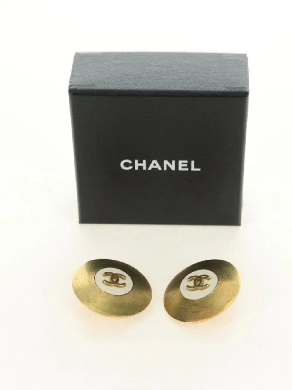 CHANEL COCO Mark Earring metal Gold Tone CC Auth 181300V